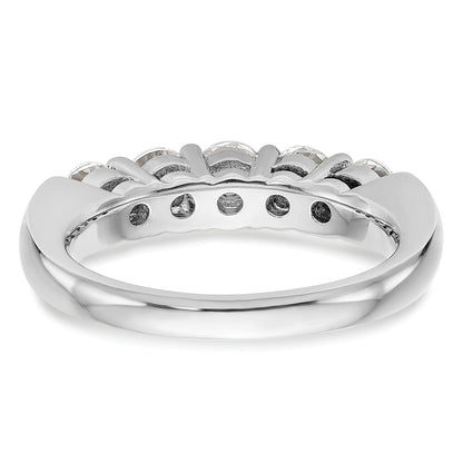 1.10ct. CZ Solid Real 14K White Gold 5-Stone Wedding Band Ring