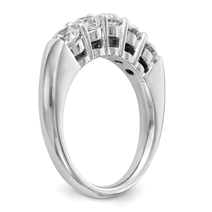 1.10ct. CZ Solid Real 14K White Gold 5-Stone Wedding Band Ring