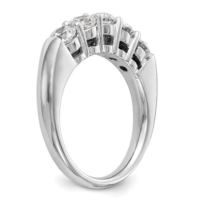 14K White Gold 5-Stone Real Diamond Band