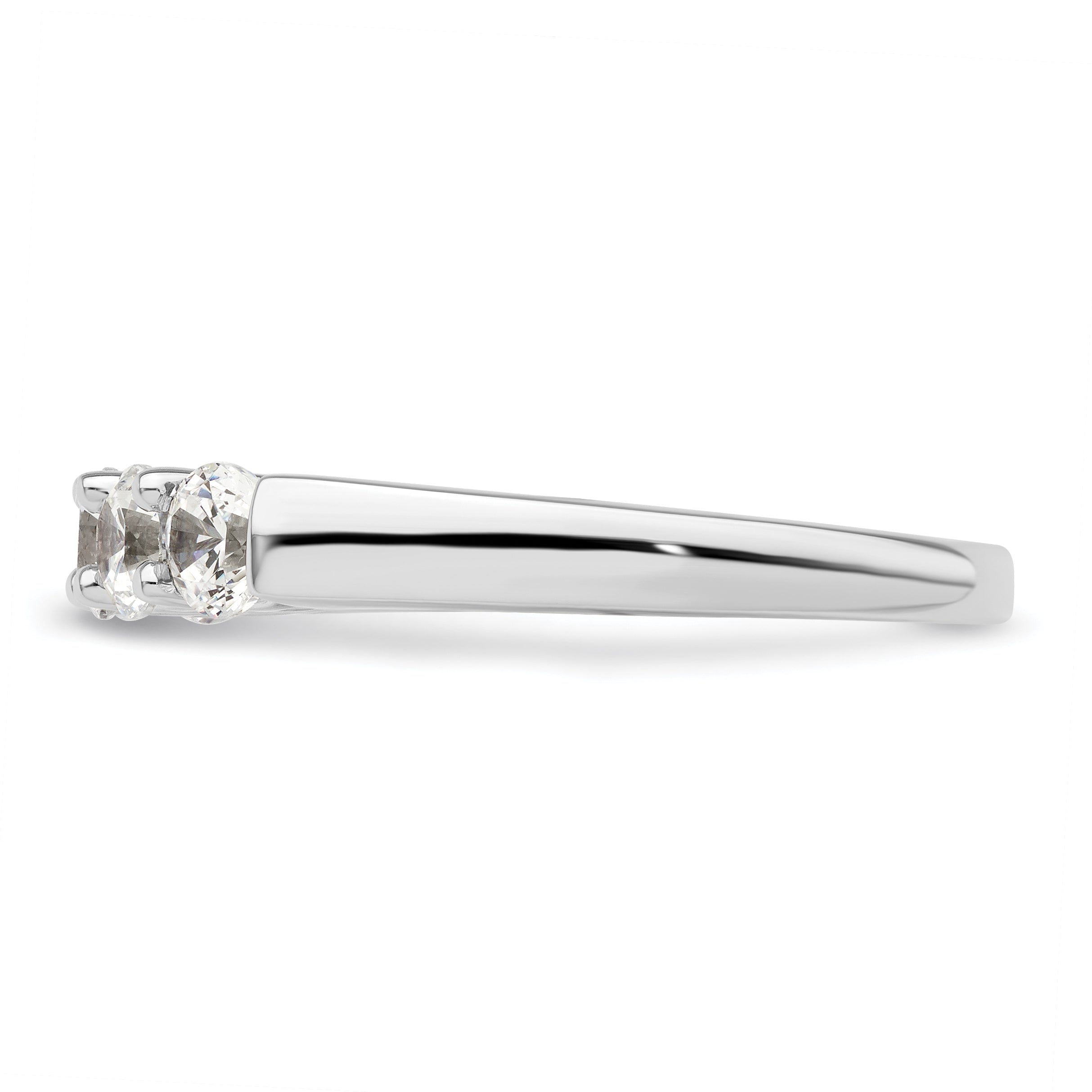 1.25ct. CZ Solid Real 14K White Gold 5-Stone Wedding Band Ring