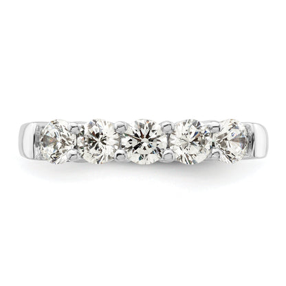 1.25ct. CZ Solid Real 14K White Gold 5-Stone Wedding Band Ring