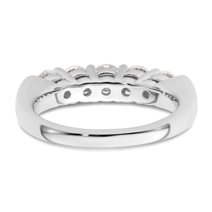 1.25ct. CZ Solid Real 14K White Gold 5-Stone Wedding Band Ring