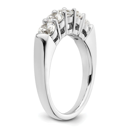 1.25ct. CZ Solid Real 14K White Gold 5-Stone Wedding Band Ring
