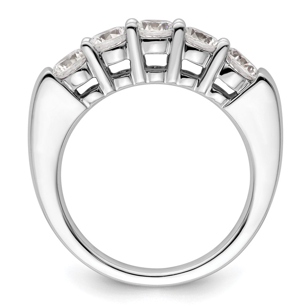 14K White Gold 5-Stone Real Diamond Band