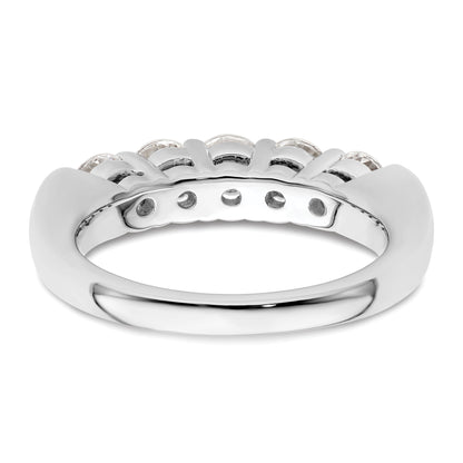 1.50ct. CZ Solid Real 14K White Gold 5-Stone Wedding Band Ring