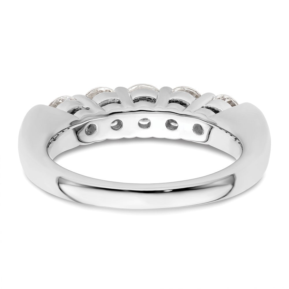 14K White Gold 5-Stone Real Diamond Band
