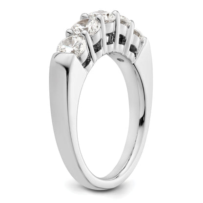1.50ct. CZ Solid Real 14K White Gold 5-Stone Wedding Band Ring