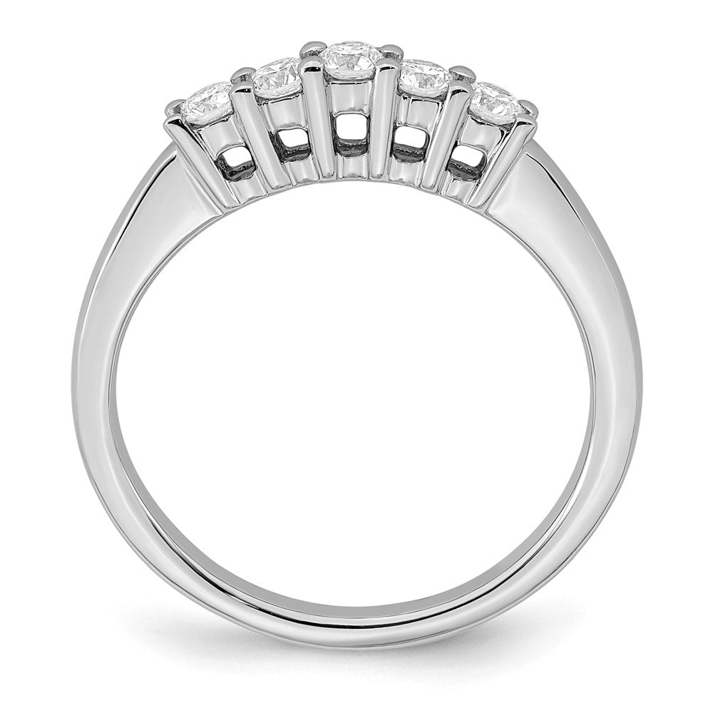 14K White Gold 5-Stone Real Diamond Band