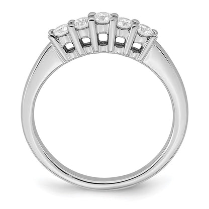14K White Gold 5-Stone Real Diamond Band