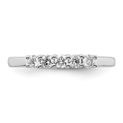 14K White Gold 5-Stone Real Diamond Band