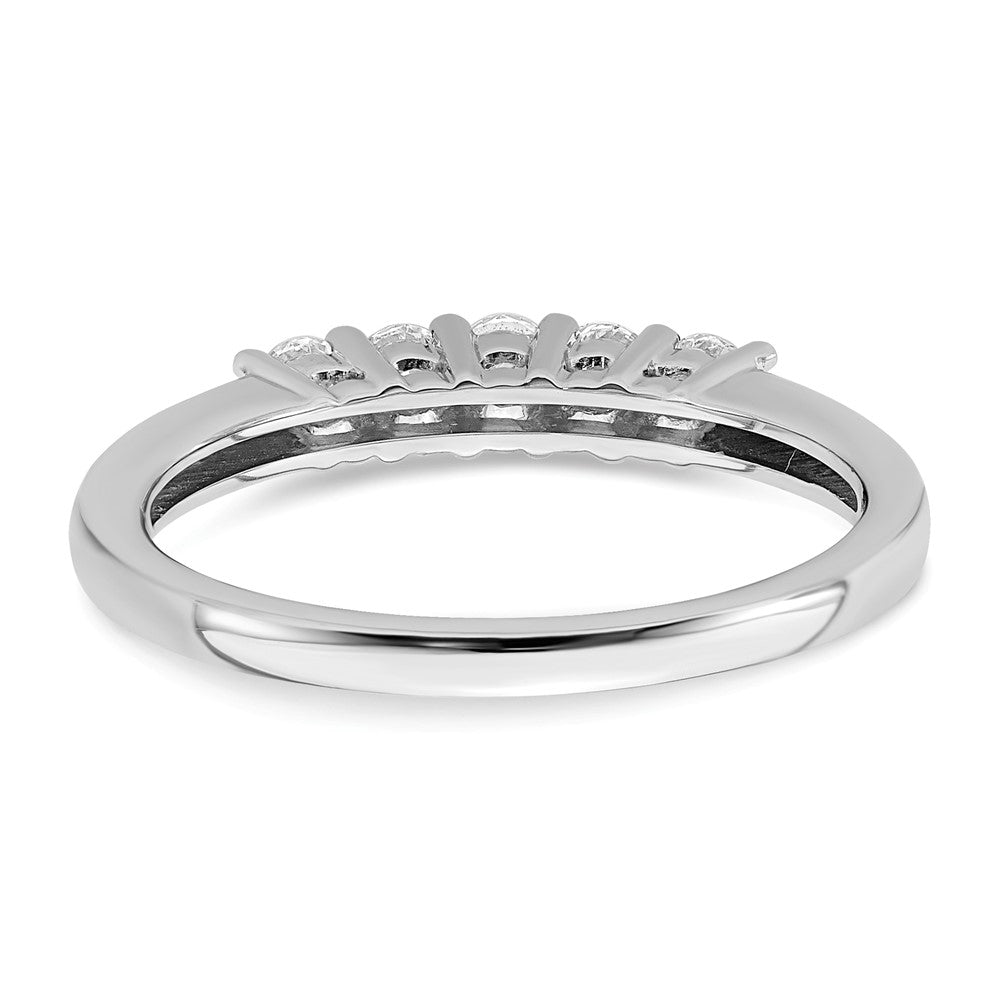 14K White Gold 5-Stone Real Diamond Band
