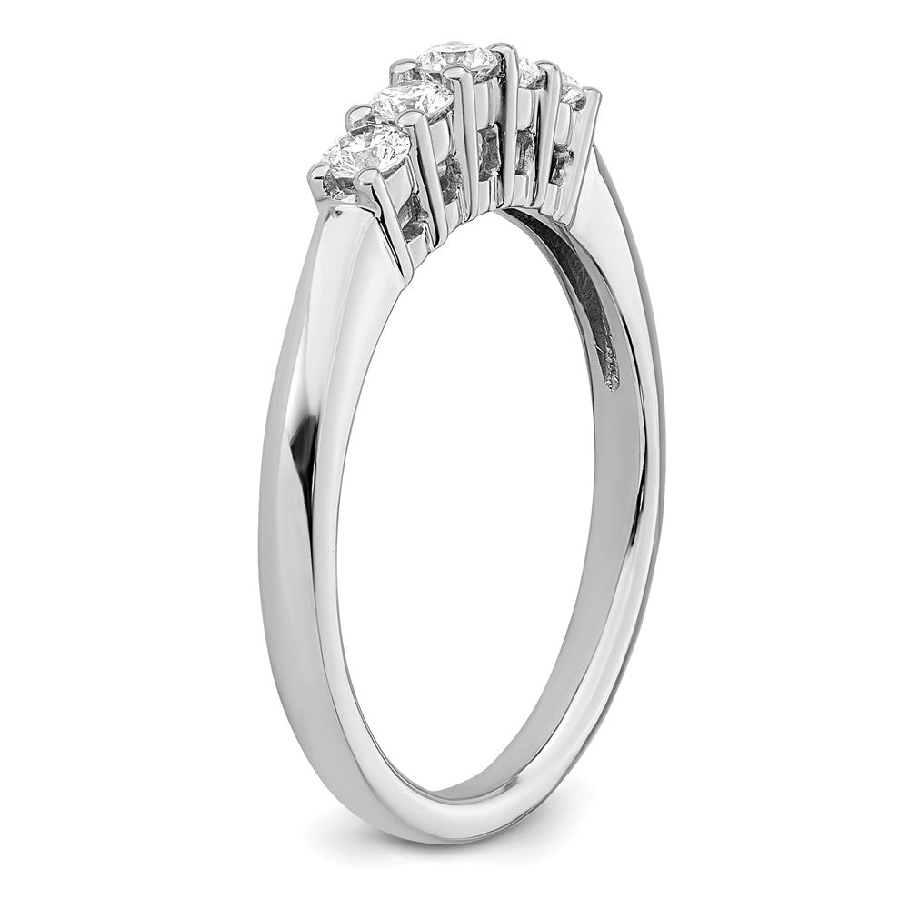 14K White Gold 5-Stone Real Diamond Band