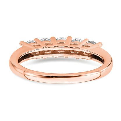 0.75ct. CZ Solid Real 14kr 5-Stone Wedding Band Ring