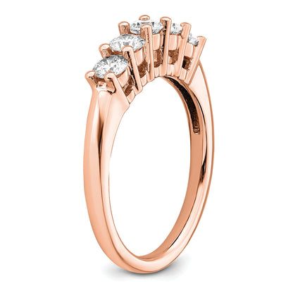 0.75ct. CZ Solid Real 14kr 5-Stone Wedding Band Ring