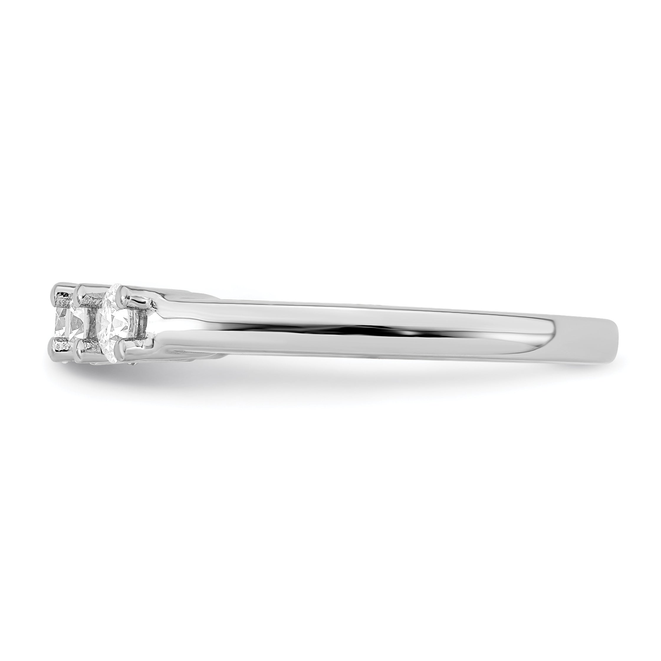0.75ct. CZ Solid Real 14K White Gold 5-Stone Wedding Band Ring