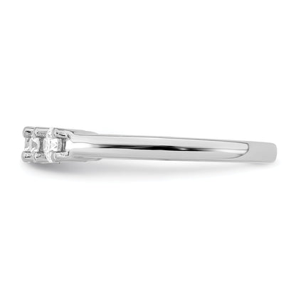 0.75ct. CZ Solid Real 14K White Gold 5-Stone Wedding Band Ring