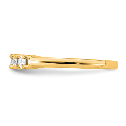 0.75ct. CZ Solid Real 14K Yellow Gold 5-Stone Wedding Band Ring