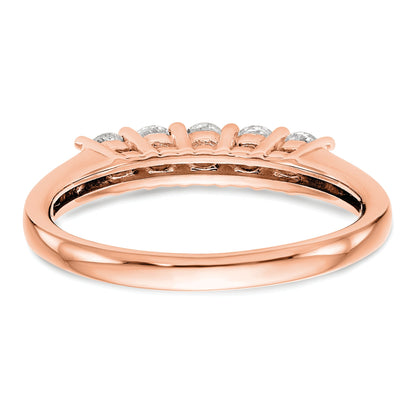 1.10ct. CZ Solid Real 14K Rose Gold 5-Stone Wedding Band Ring