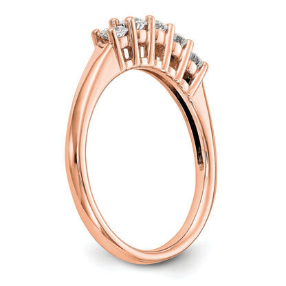 1.10ct. CZ Solid Real 14K Rose Gold 5-Stone Wedding Band Ring