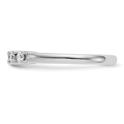 0.50ct. CZ Solid Real 14K White Gold 5-Stone Wedding Band Ring