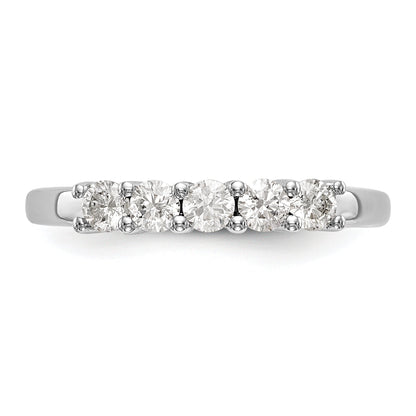 0.50ct. CZ Solid Real 14K White Gold 5-Stone Wedding Band Ring