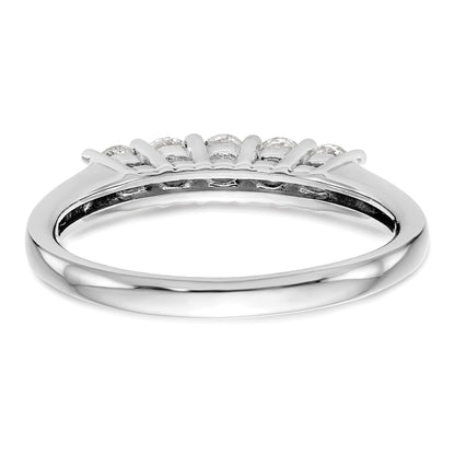 0.50ct. CZ Solid Real 14K White Gold 5-Stone Wedding Band Ring
