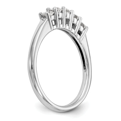 0.50ct. CZ Solid Real 14K White Gold 5-Stone Wedding Band Ring
