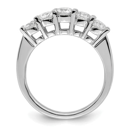 1.25ct. CZ Solid Real 14K White Gold 5-Stone Wedding Band Ring
