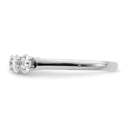 1.25ct. CZ Solid Real 14K White Gold 5-Stone Wedding Band Ring