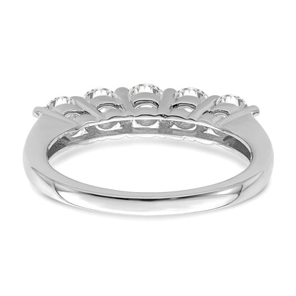1.25ct. CZ Solid Real 14K White Gold 5-Stone Wedding Band Ring