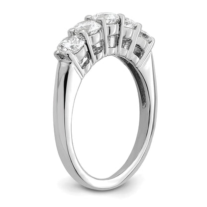 1.25ct. CZ Solid Real 14K White Gold 5-Stone Wedding Band Ring