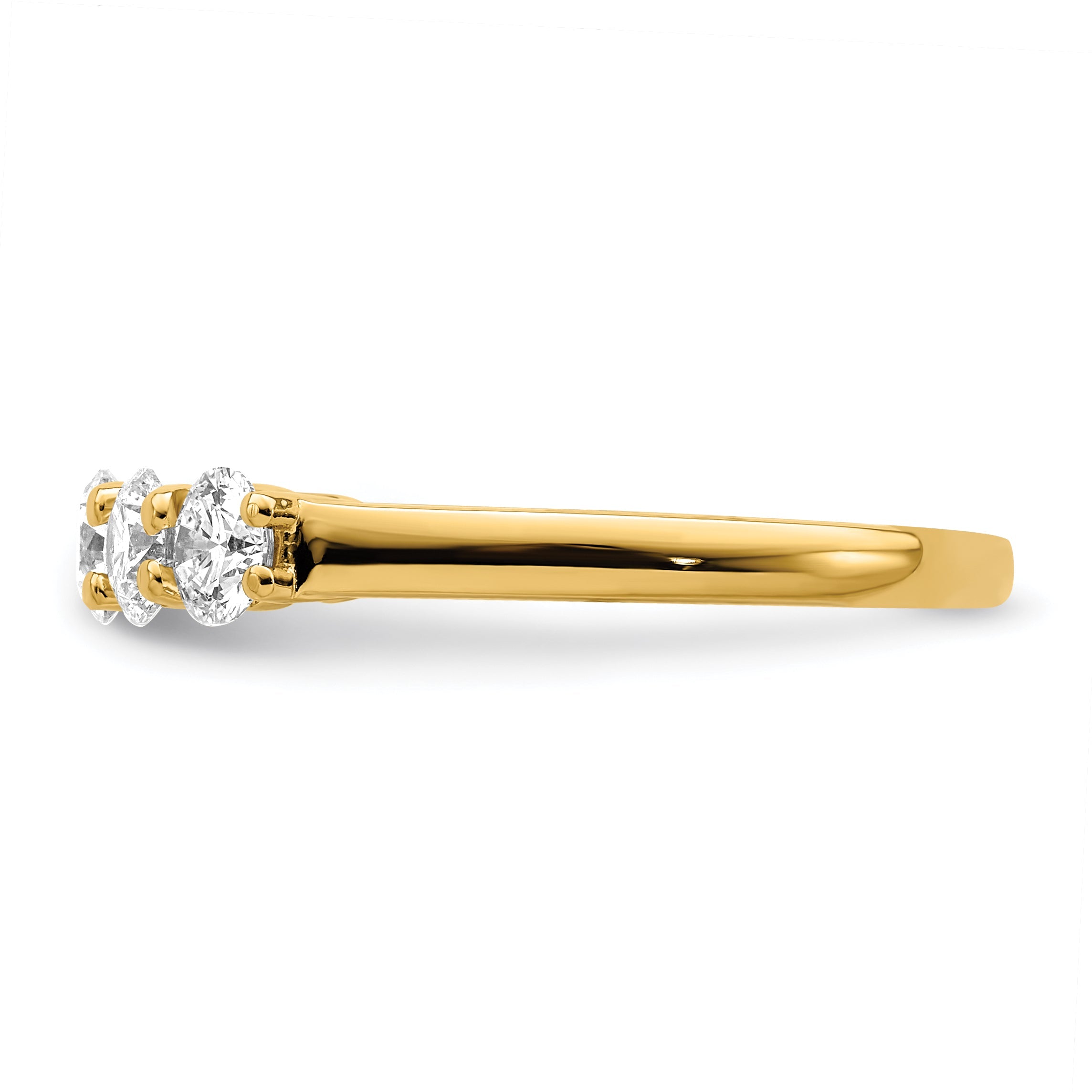 1.25ct. CZ Solid Real 14K Yellow Gold 5-Stone Wedding Band Ring