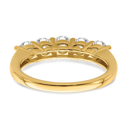1.25ct. CZ Solid Real 14K Yellow Gold 5-Stone Wedding Band Ring