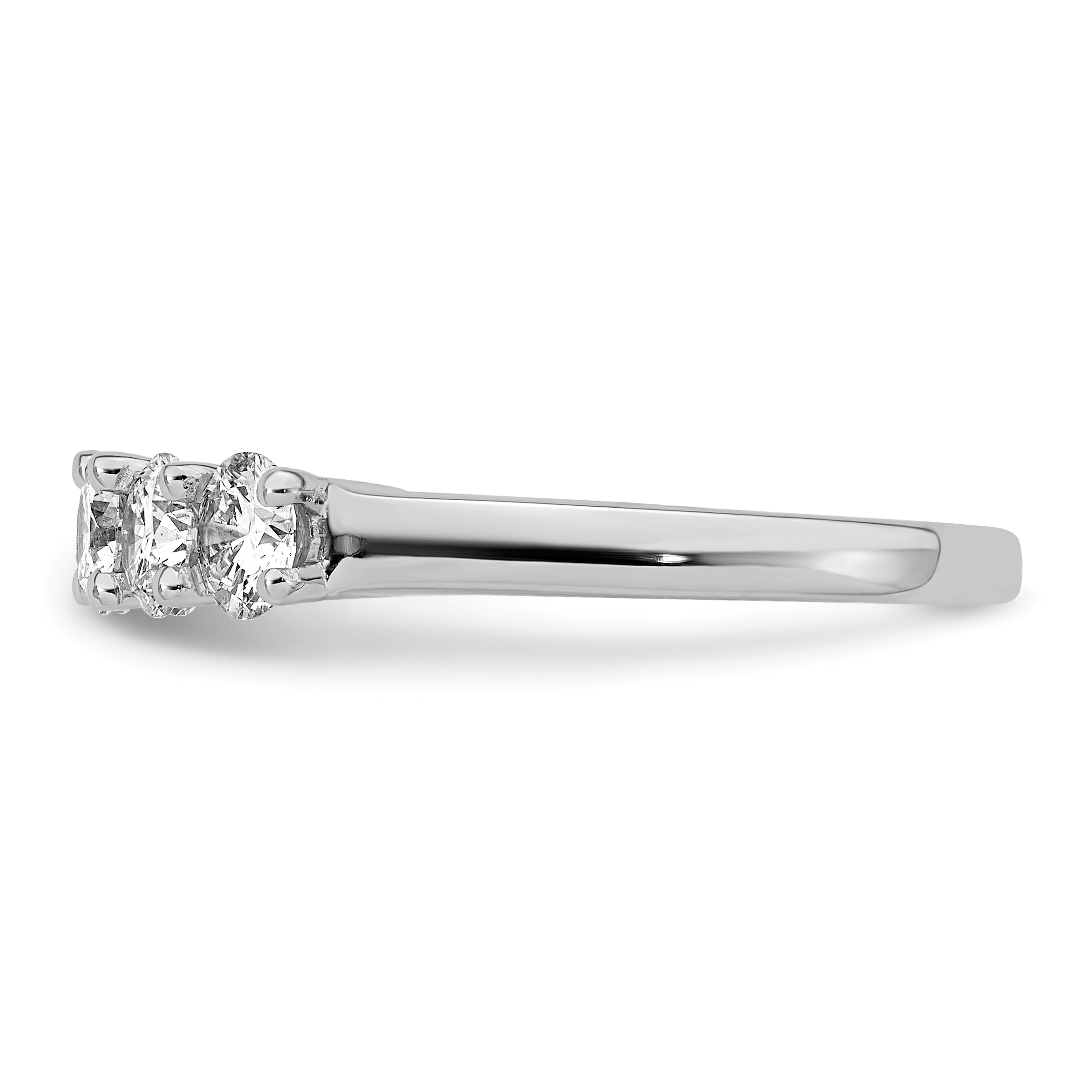 1.50ct. CZ Solid Real 14K White Gold 5-Stone Wedding Band Ring