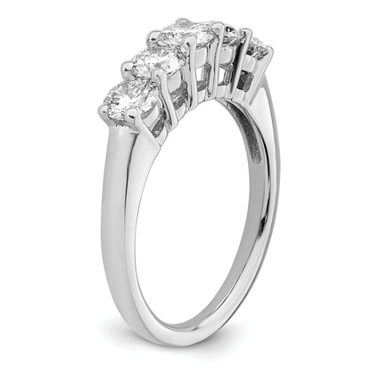 1.50ct. CZ Solid Real 14K White Gold 5-Stone Wedding Band Ring