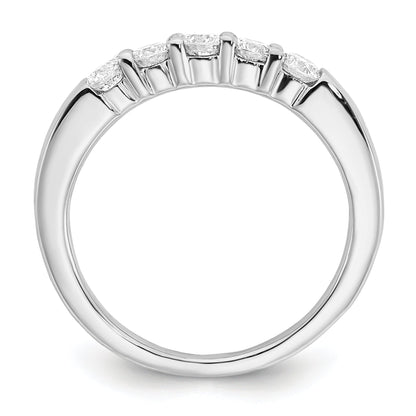 0.25ct. CZ Solid Real 14K White Gold 5-Stone Wedding Band Ring