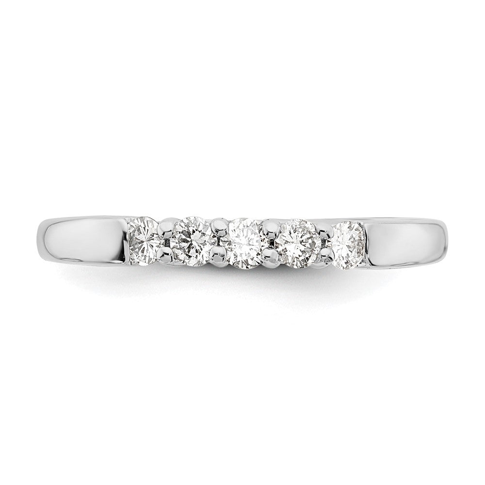 14K White Gold 5-Stone Real Diamond Band