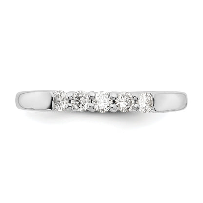 0.25ct. CZ Solid Real 14K White Gold 5-Stone Wedding Band Ring
