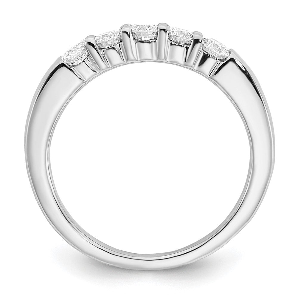14K White Gold 5-Stone Real Diamond Band