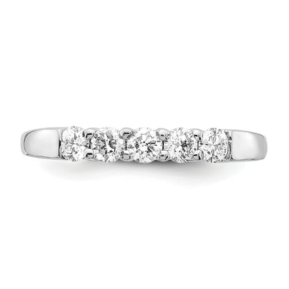 0.50ct. CZ Solid Real 14K White Gold 5-Stone Wedding Band Ring