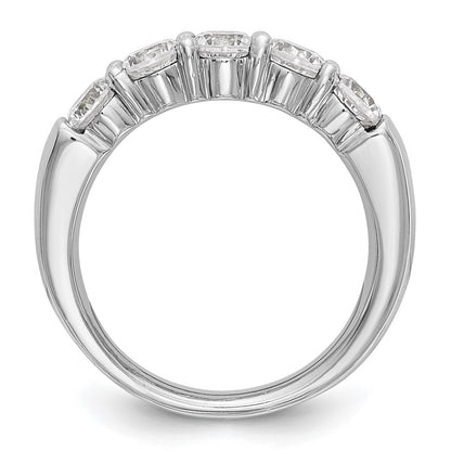 14K White Gold 5-Stone Real Diamond Band