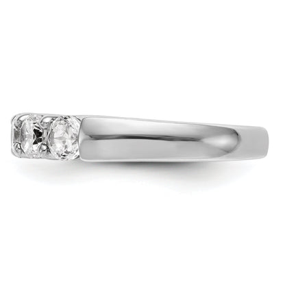 1.10ct. CZ Solid Real 14K White Gold 5-Stone Wedding Band Ring