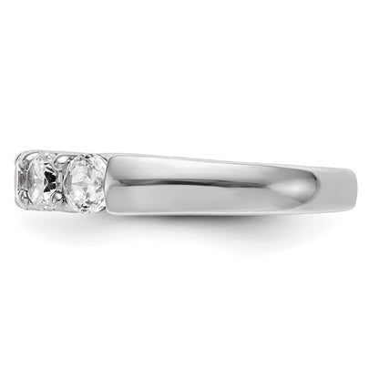 14K White Gold 5-Stone Real Diamond Band