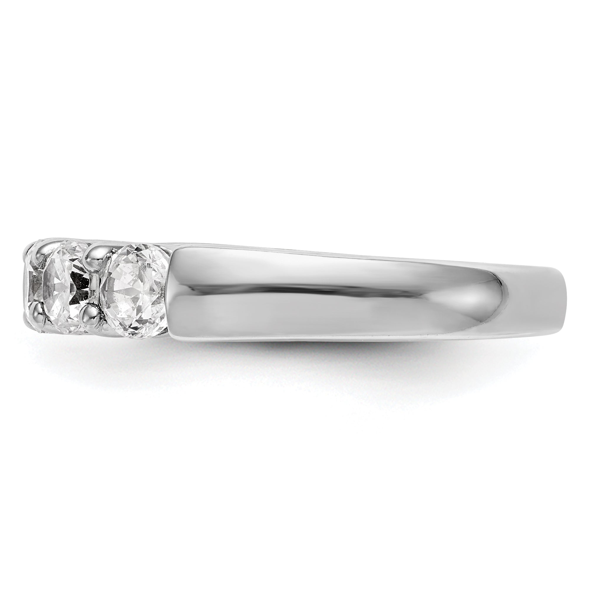 1.10ct. CZ Solid Real 14K White Gold 5-Stone Wedding Band Ring