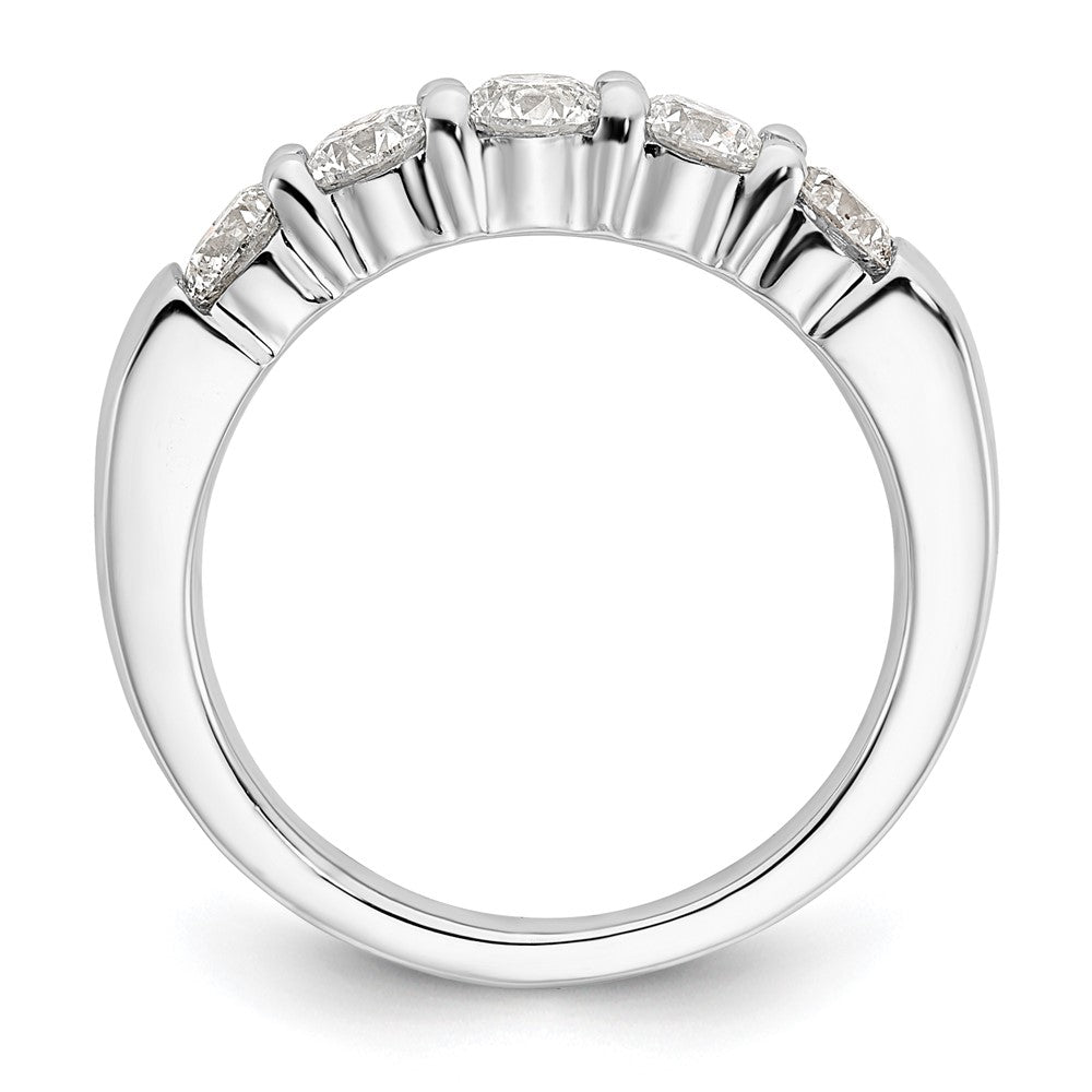 14K White Gold 5-Stone Real Diamond Band