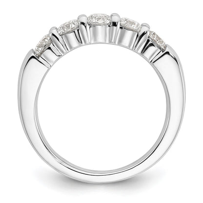 14K White Gold 5-Stone Real Diamond Band