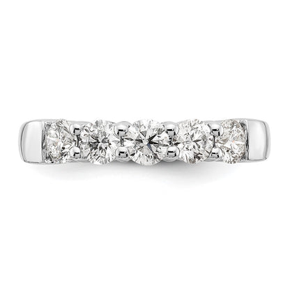 14K White Gold 5-Stone Real Diamond Band