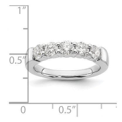 14K White Gold 5-Stone Real Diamond Band