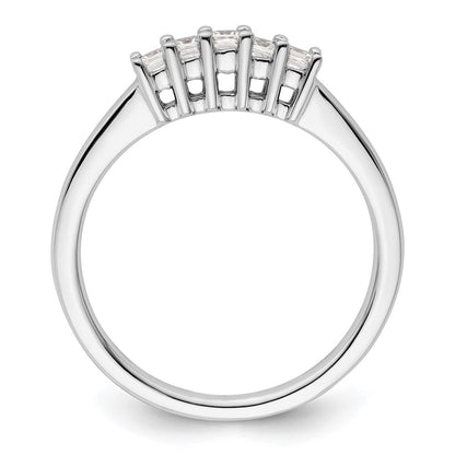 14K White Gold 5-Stone Real Diamond Band