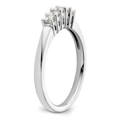 14K White Gold 5-Stone Real Diamond Band